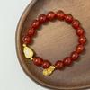 Natural Stone Beaded Bracelets for Women 10mm Round Beads Agate Bangle Semi-Precious Gemstones Bracelet DIY Valentines Day Gifts
