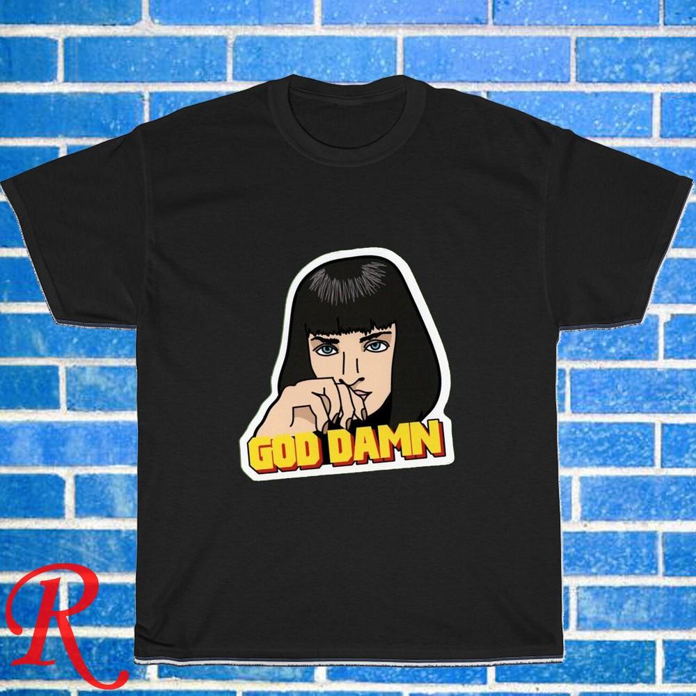 

New! Pulp Fiction Mia Wallace Black Grey Navy White Size S-5XL Unisex T-Shirt 4XL