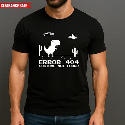 Błąd 404 Kostium Nie Znaleziono Koszulka Z Nadrukiem Śmieszny Halloweenowy Geek Nerd Męska Koszulka Top