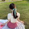 Satin Large Intestine Sweet Hair Band Simple Bow Fashionable Black Mourning Hair Rope