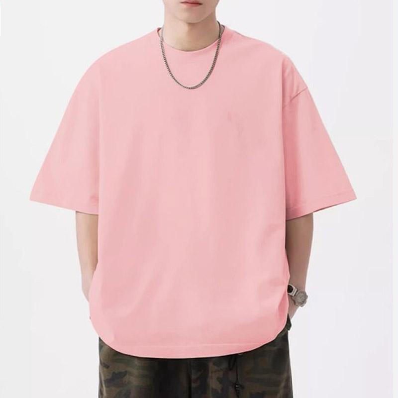 Men's Clothing Summer Pure Cotton Solid Color Short Sleeve T-Shirt Men's Casual Round Neck White Half Sleeve Top Comfortable