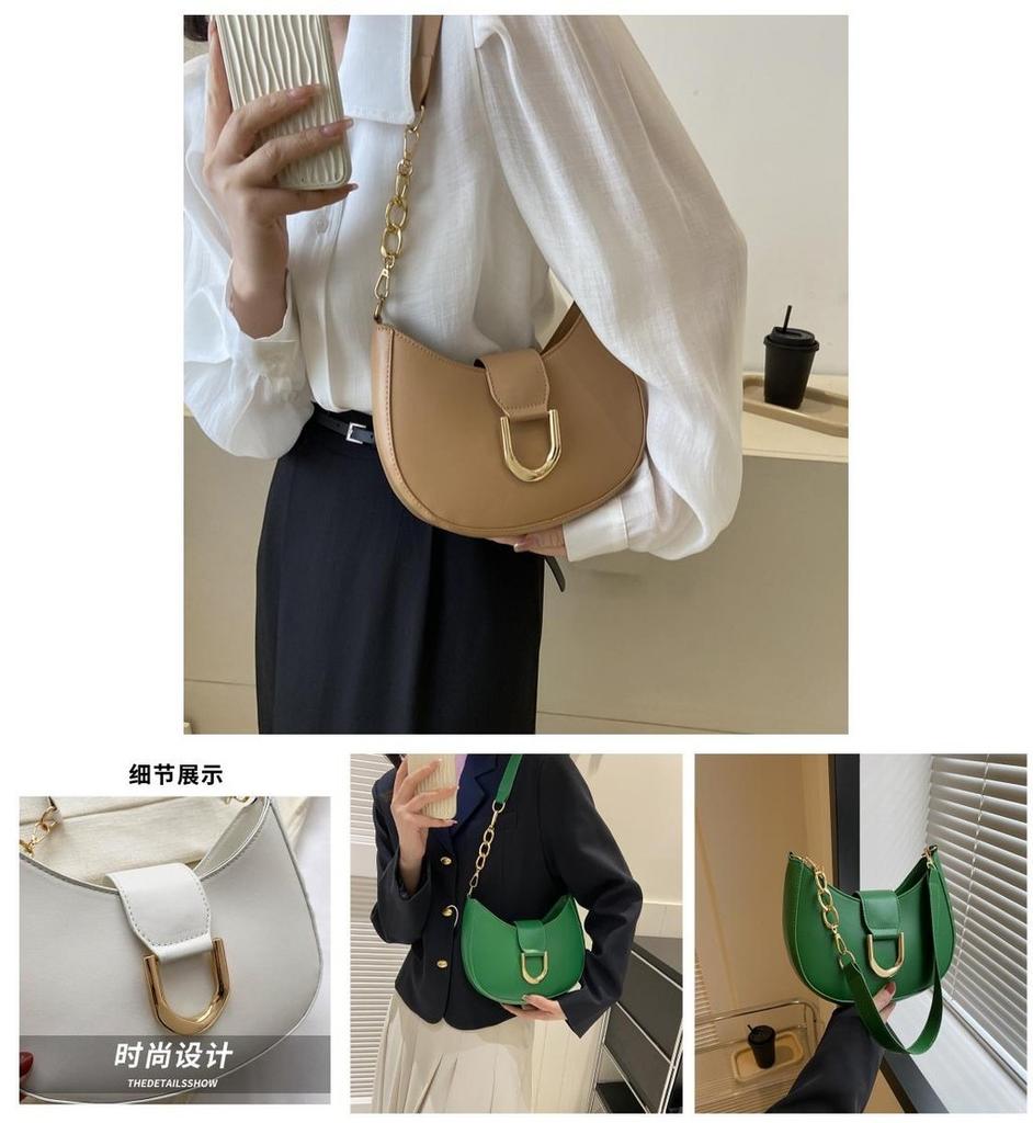 Trendy Minimalist Solid Color Shoulder Bag For Women Fashionable Pu Material Small Size Suitable For Daily Outfits