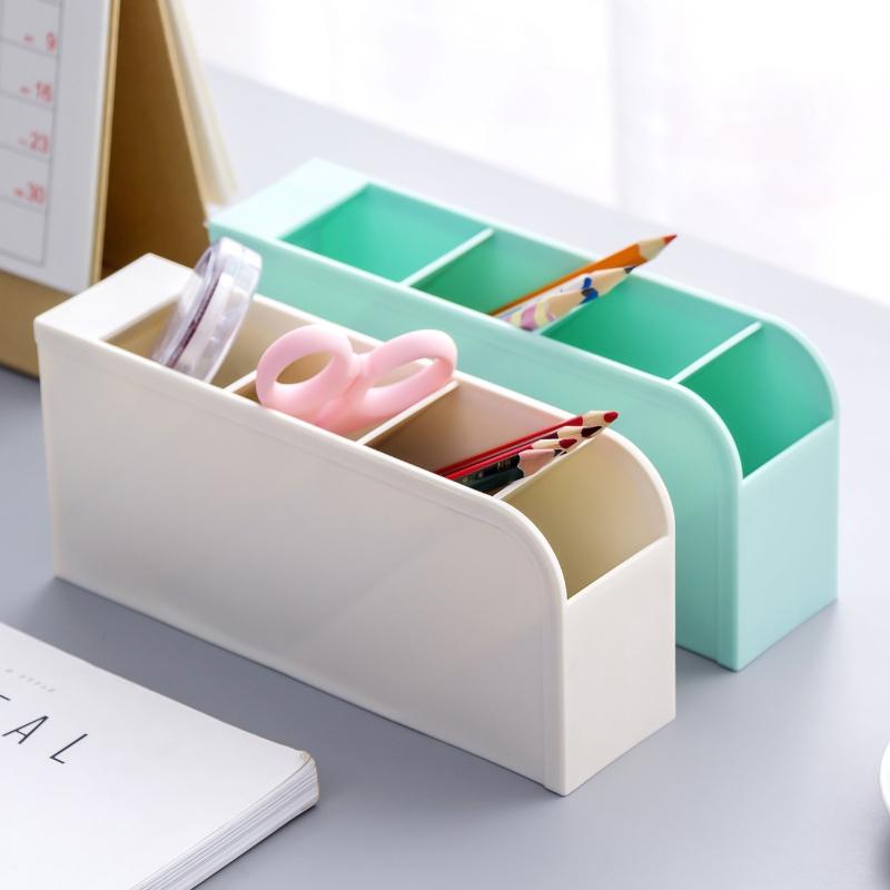 Four-compartment Slanted Insertion Pen Holder Desktop Storage Pen Holder Compact and Multi-functional Pen Holder