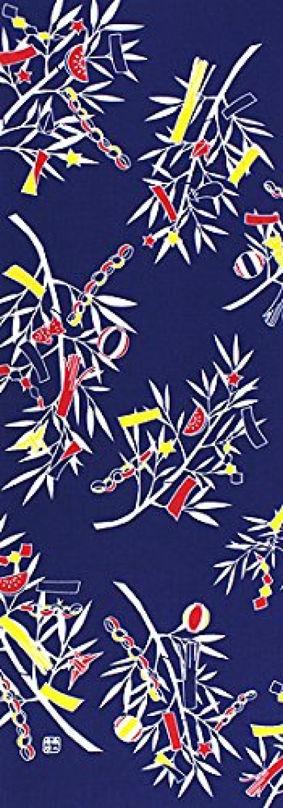 

Dyeing Anbo Tenugui Navy Authentic Dyed Cotton Tokuoka Made in Japan 35cm x 100cm Tanabata Blue 100%