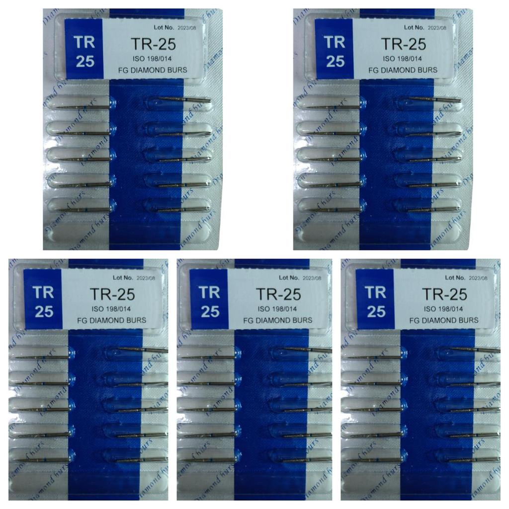 50pcs Dental High Speed Burs High Speed Handpiece Turbine Diamond Burs Diamond Polishing Tooth Preparation Dentist Material
