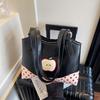 Cute retro polka dot apple contrasting color commuter shoulder bag sweet shoulder tote bag small clear armpit bag