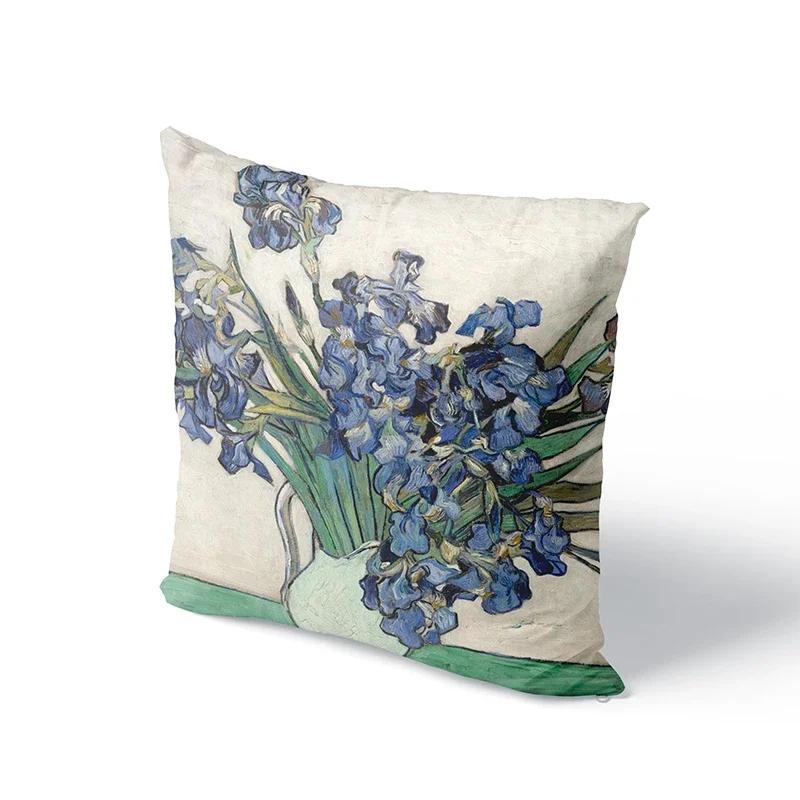 Oil Painting Pillowcase Sofa Cushion Cover Sunflower Throw Pillow Cover Wedding Party Home Decor
