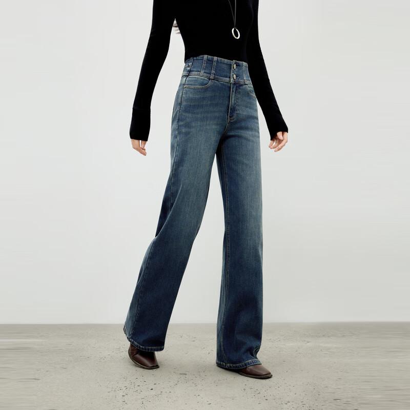 

Women s High-Waist Fleece-Lined Straight Leg Jeans L