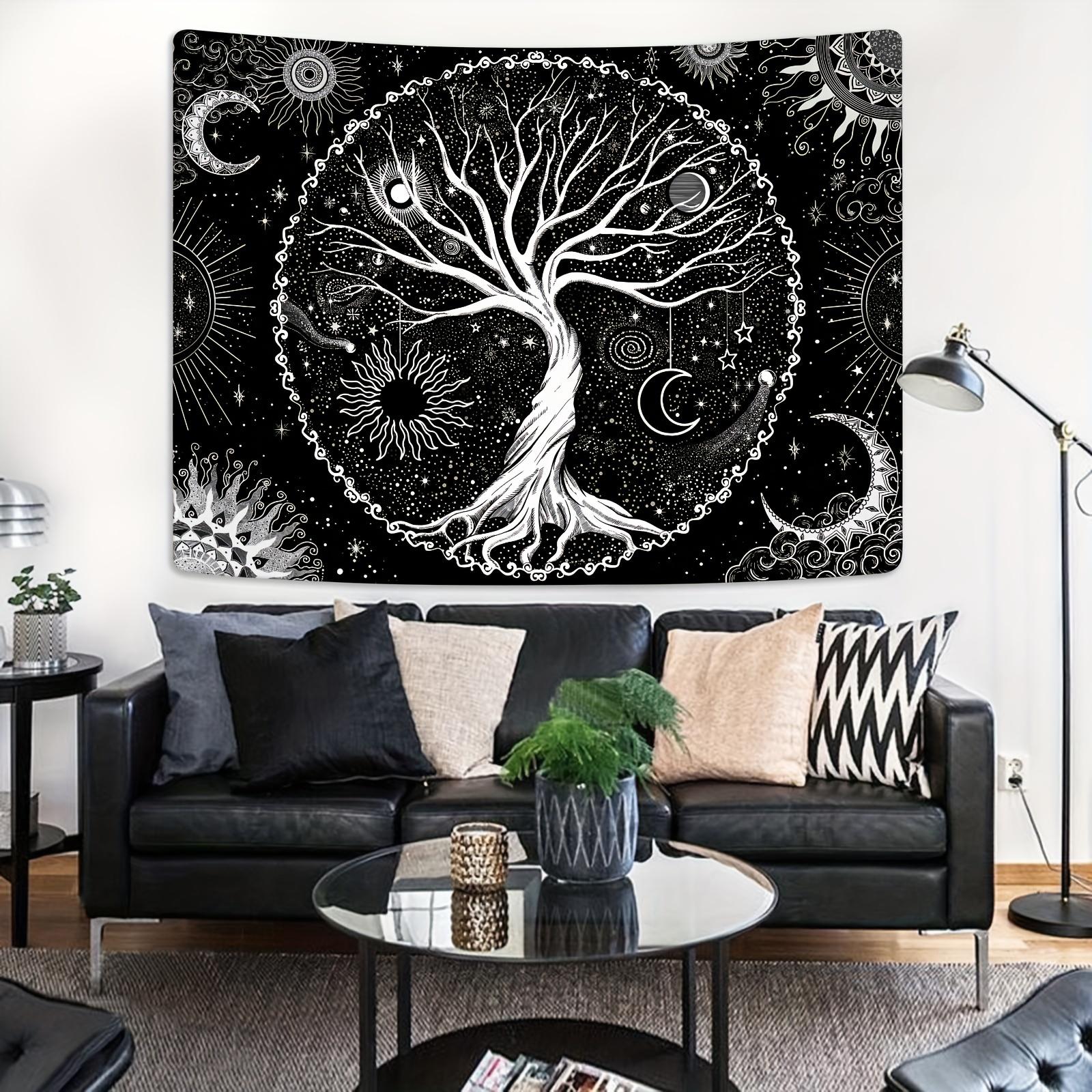 

VIKAMA Cosmic Tree Tapestry Living Room Entrance Feature Wall Decoration Study Meditation Room Bohemian Style Decorative Hanging 74x94cm(29x37in)