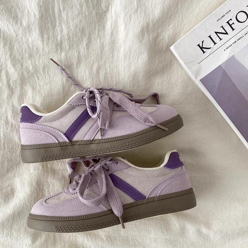 Snow Lauder purple niche design sense of moral training shoes women's students ugly cute board shoes retro casual sports shoes children