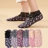 1 Pair Velvet Women Thermal Socks Autumn Winter Low Tube Warm Anti-slip Lace Trim Floor Socks