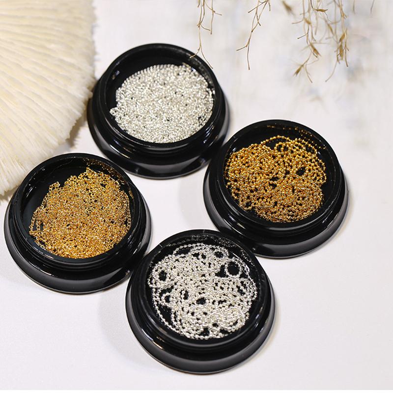 100Cm Mini Nail Steel Ball Chain Silver Gold Metal Manicure Accessories 3D Nail Art Decorations Nail Art Chains