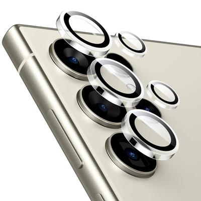 Ochranný kryt objektivu fotoaparátu z tvrzeného skla s průhledným individuálním kroužkem pro Samsung Galaxy S25 S22 S24 Ultra S23 Plus S25Ultra Full Cover