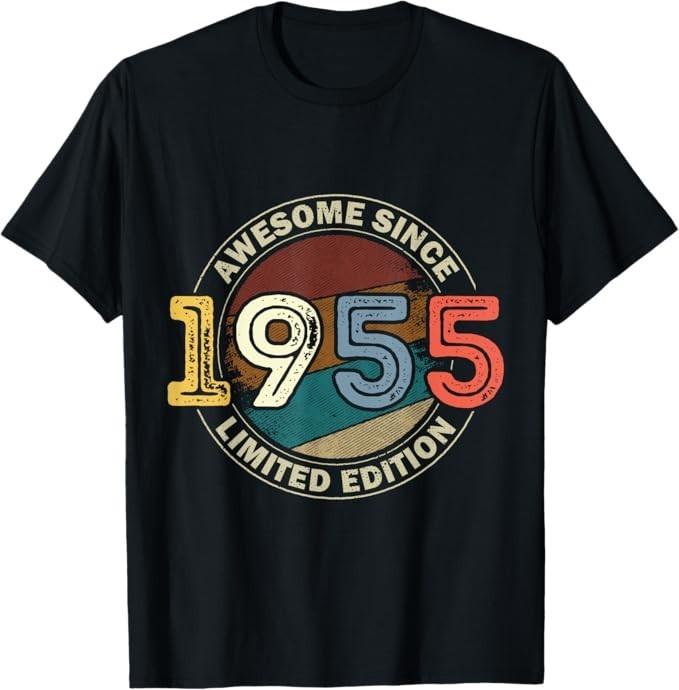 Vintage 70 Birthday Decorations Men 70yr 1955 70th Birthday T-Shirt
