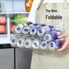 Large Clear Foldable Dual-Layer Beverage Storage Box for Refrigerator