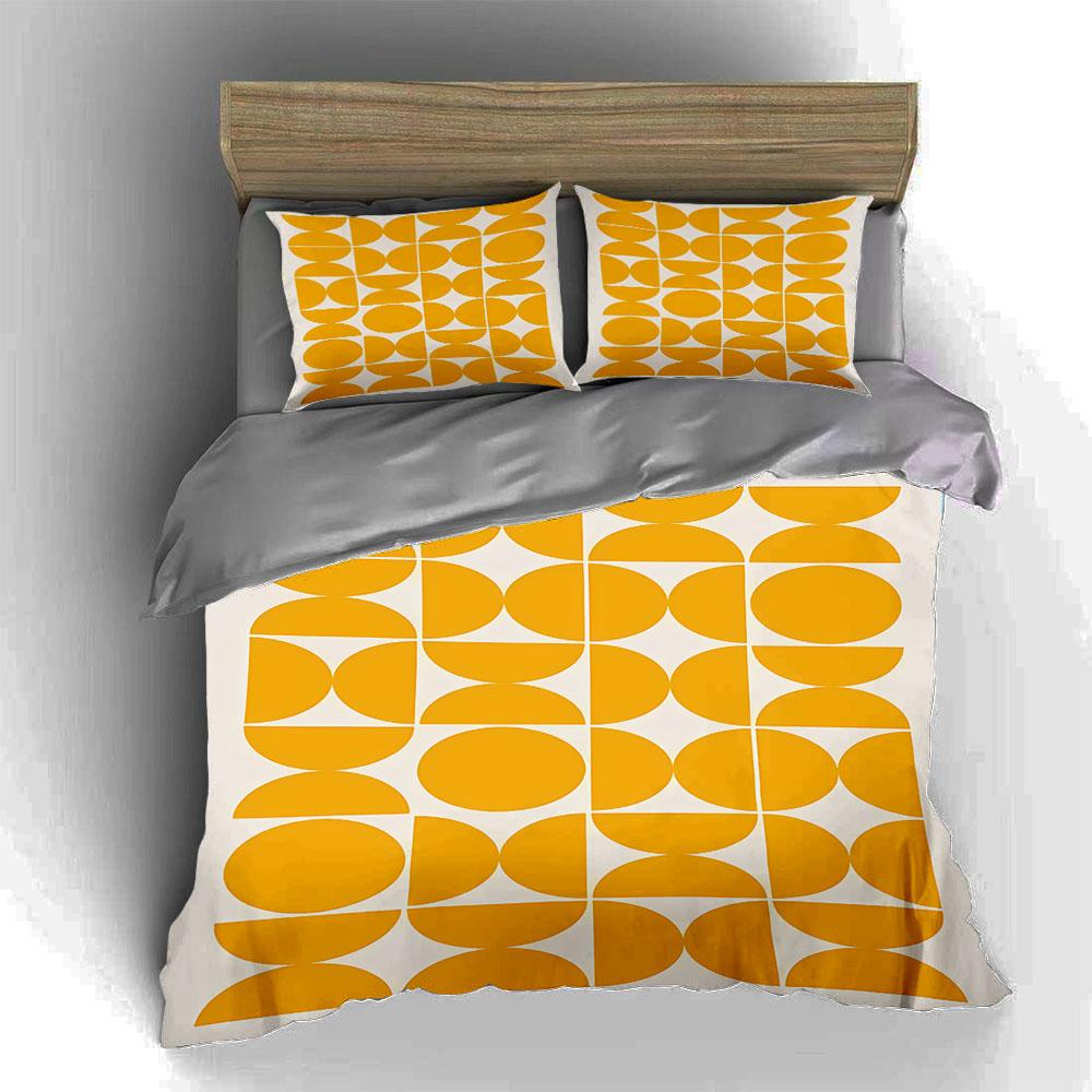 Geometrische gelbe Formen. Bettwäsche Bettbezug-Sets Bettbezüge Kissenbezüge Geschenke (1 * Bettbezug 2 * Kissenbezüge, ohne Bettdecke)