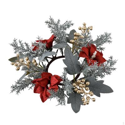 Weihnachts-Kerzenring-Kranz 25cm Ornament Kreative Deko Girlande Blume für