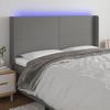 VidaXL Tête de Lit à LED Meuble de Chambre à Coucher Accessoire de Lit Double Tête de Cadre de Lit Intérieur Gris Foncé 3123783