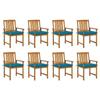 Day and Night - Day and Night Garden Chairs with Cushions 8 Units Solid Acacia Wood