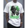 European Sizes Men's White T - Shirt: Urban Wizard Vibes: Graphic Tee with Mystical Flair