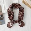 Square Printed Silk Scarf Pastoral Style Floral Kerchief Headband Cotton Linen Square Scarf  Female