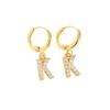 European and American Fashion Gold-Plated Zircon Letter Earrings for Women