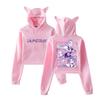 Women KPop Demon Hunters Print Cropped Sweatshirts Loose Pullovers Korean Casual Tops
