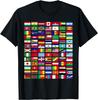 T-shirt Grafica Collage di Bandiere del Mondo