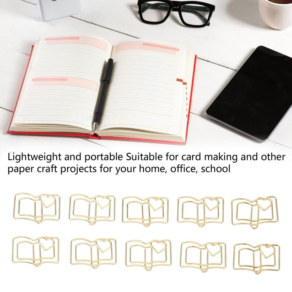 50PCS Paper Clips Portable Unique Shape Slip Resistant Strong Clamping Force Reusable for School Office Family