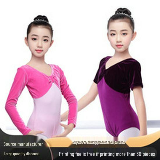 Toddler Girls' Long Sleeve Fleece Dance Leotard for Winter Practice and Exams