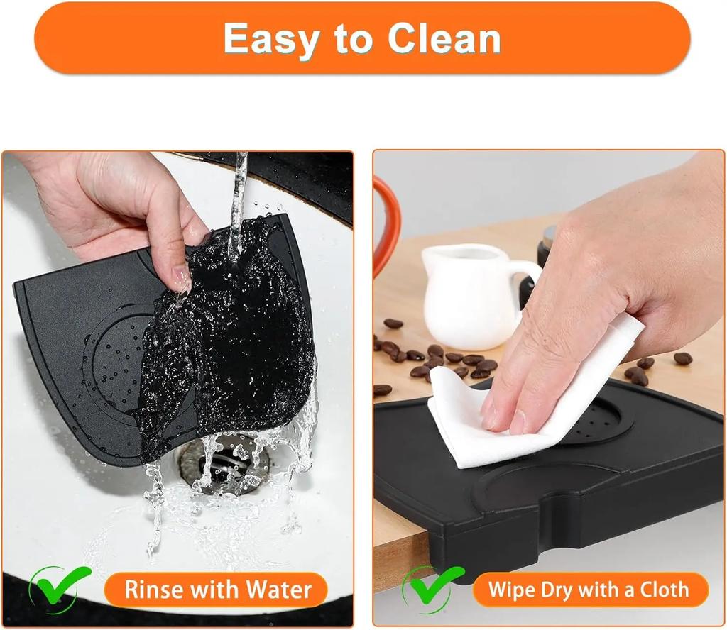 Espresso Tamping Mat Bar Counter Anti-slip Silicone Powder Pressing Mat Silicone Powder Pressing Support Frame with Corners