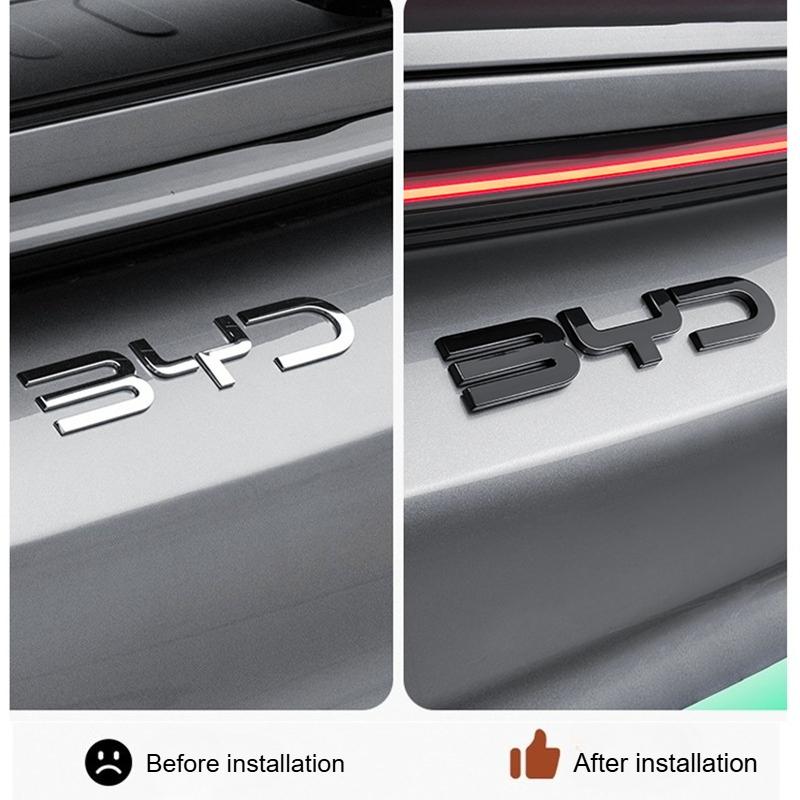 For BYD Song Plus DMI Black Front Emblem Modification Black Warrior Car Badge Covering Styles Logo Rear Vehicle Logo Sticker