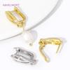 Trendy 18K Gold Plated Shvenzy Earring Hooks,Inlaid Zircon Earring Fixtures,For Jewelry Making DIY Handmade Crafts Wholesale