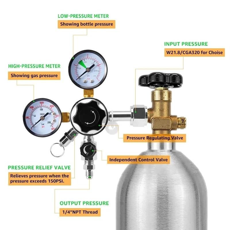 Zestaw do karbonatyzacji piwa domowego Regulator CO2 i plastikowy kran piknikowy oraz zespół węża gazowego 1,5M Do karbonatyzacji wody sodowej DIY