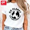 Premium Cotton T Shirt Funny Protect The Ocean Go Planet ItS Your Earth Day Printed Shirt WomenS Casual Personality T Shirts