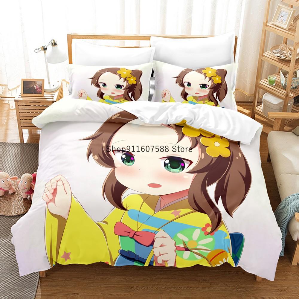 Miss Kobayashi's Dragon Maid Bedding Set Cartoon Anime three-piece set Adult Kid Bedroom Duvet cover Sets 3D print Kawaii Anime