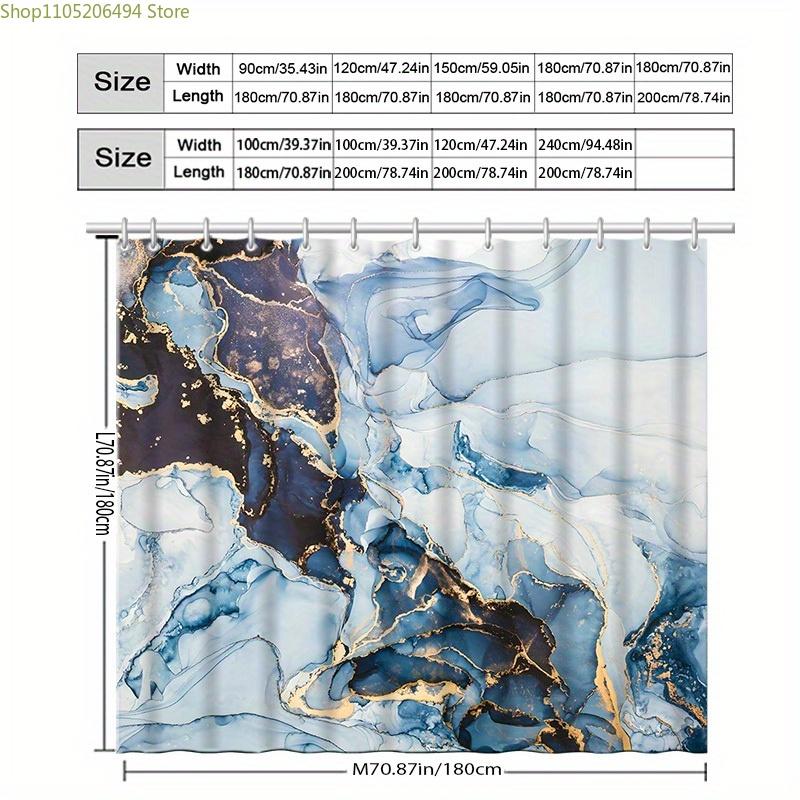 JIT1pcs Marble-patterned Shower Curtain, High-end Elegant Bathroom Curtain Shower Curtain, Shower Curtain Home Decoration Patt