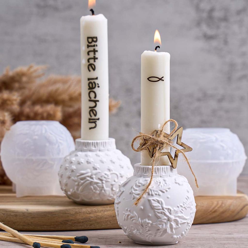 3D Relief Laterne Runde Kugel Kerzenhalter Form DIY Osterornamente Gips Harz Kerzenständer Silikonformen Heimwerkkunst Dekor