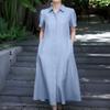 ZANZEA Women Casual Turn Down Collar Short Sleeve Summer Shirt Dress