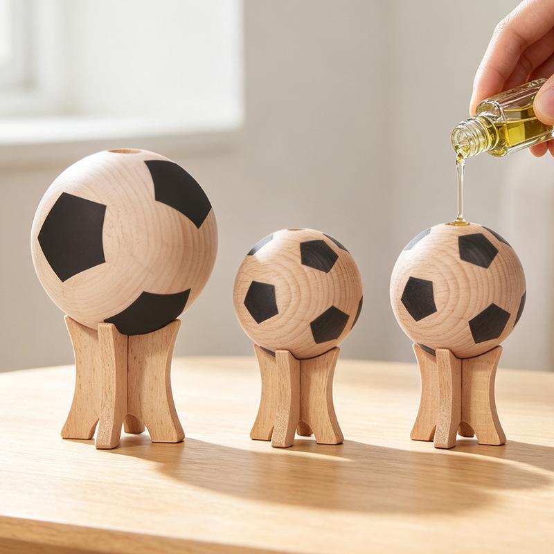 Soccer Ball Shaped Beechwood Diffuser, Volatile Aromatherapy Air Freshener for Home, Natural Solid Wood Deodorizer and Mosquito Repellent