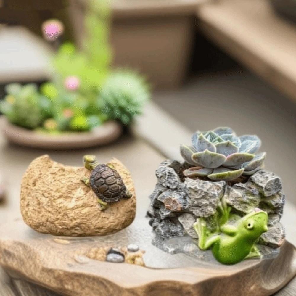 Cute Turtle and Frog Flower Pots Resin Succulent Pot Creative Flower Container Patio