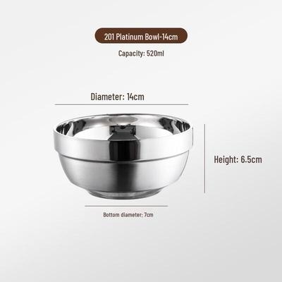 MOLUONA Platinum Double-Layer Insulated 304 Stainless Steel Bowl