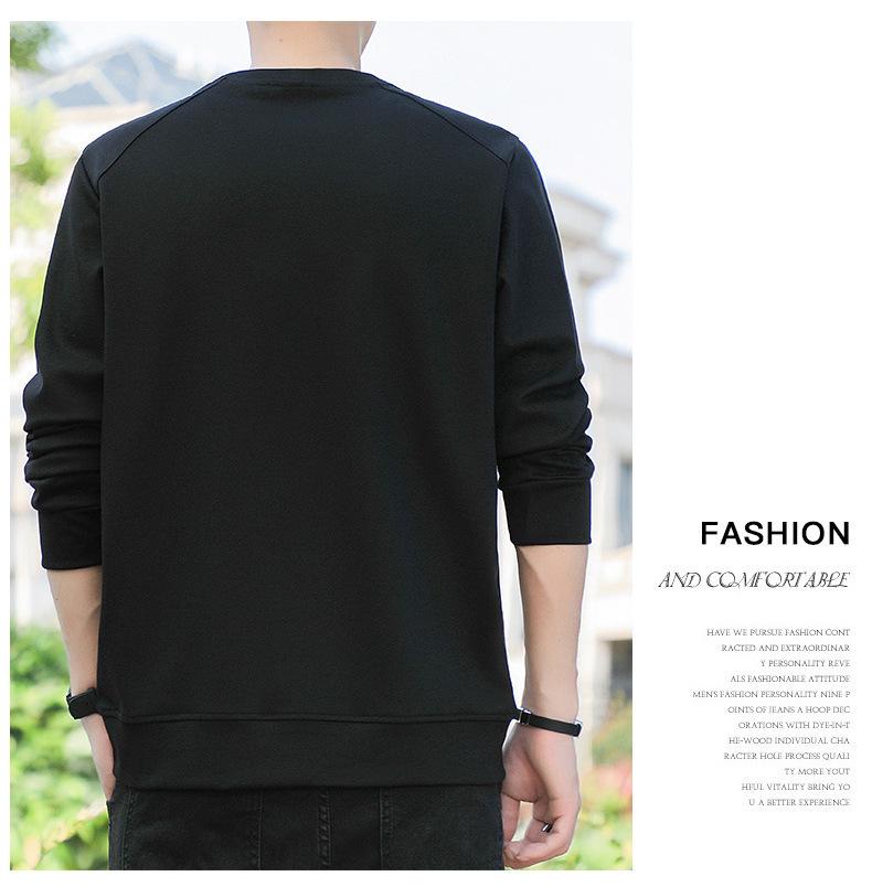 2024 Men's Oversized Round Neck Sweatshirt - Long Sleeve Pullover for Spring and Autumn