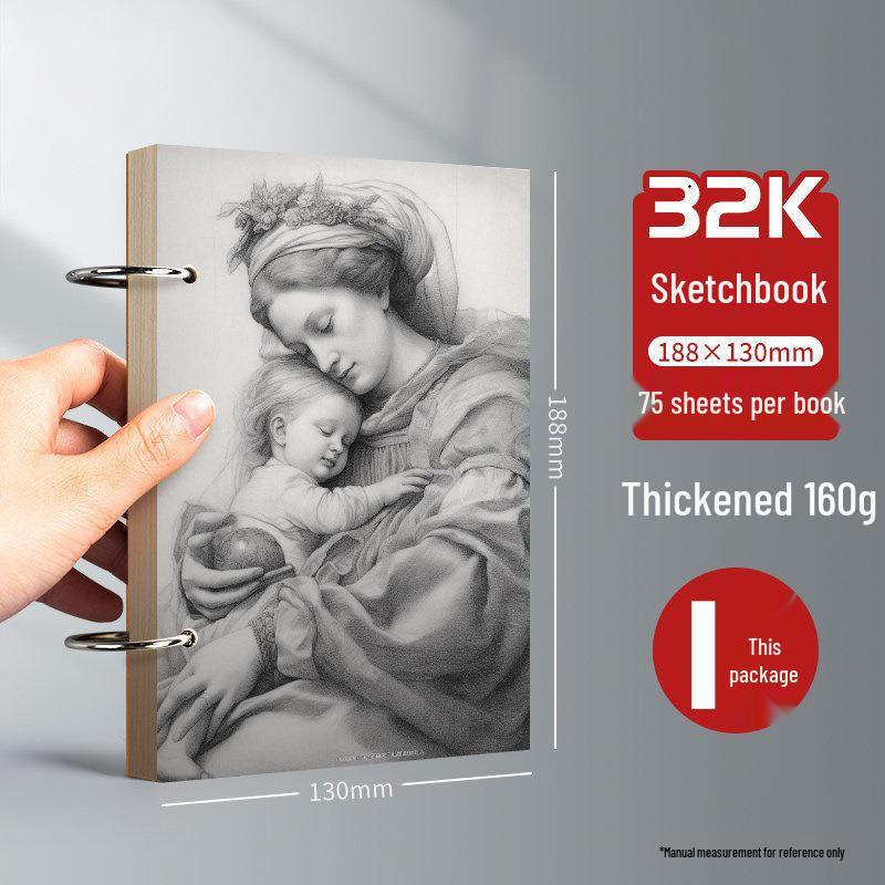Compact Thickened Hardcover Spiral Sketchbook for Art & Primary Students, 32k Quick Sketch Drawing Book.