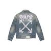 Giacca di Jeans con Nastro Aeroportuale OFF WHITE OMYE005S203860037388