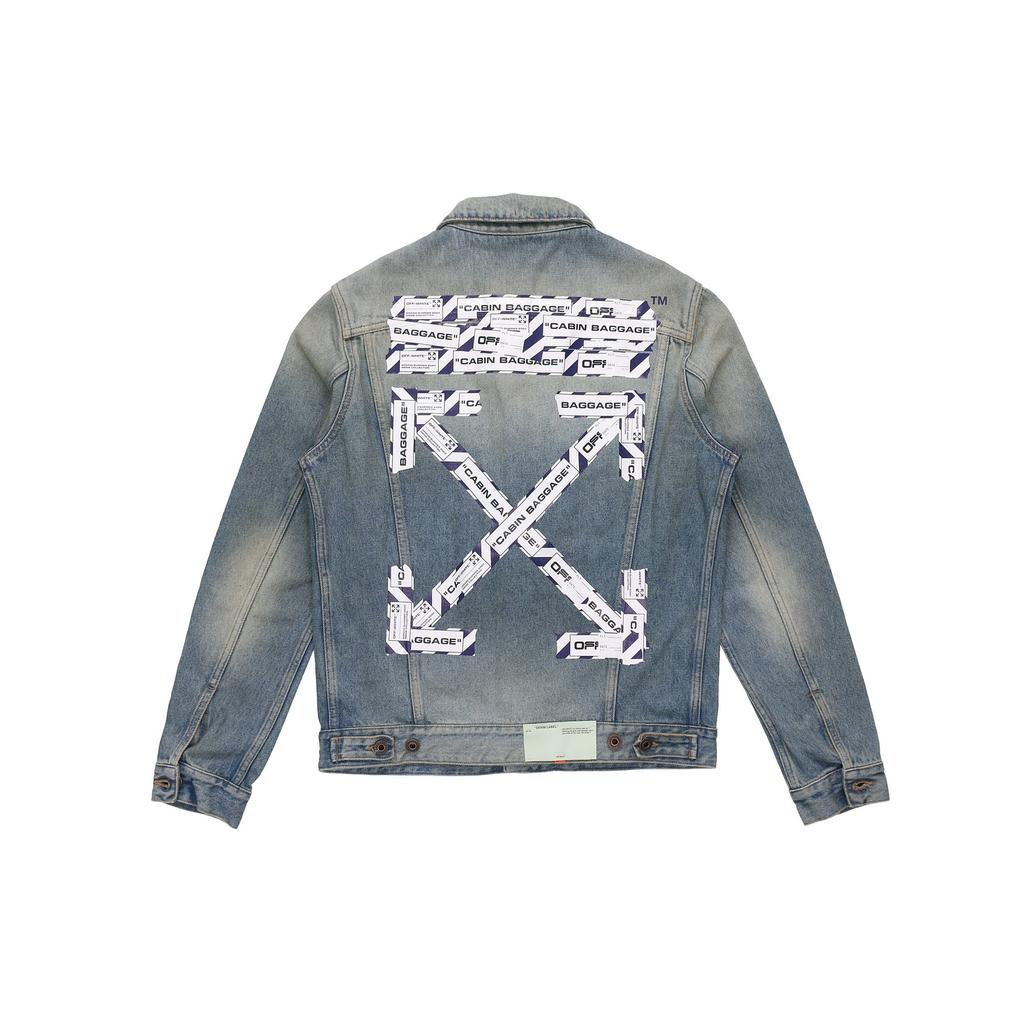 Giacca di Jeans con Nastro Aeroportuale OFF WHITE OMYE005S203860037388