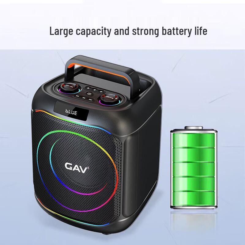 GAV K6 Portable KTV Bluetooth Speaker with Dual Mics CN plug (adapter included)