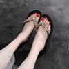 Fashion Rhinestone Platform Flip-flops Women's Summer 2025 New Fashion Korean Beach Slides Casual Wedge Women Sandals Sapatos De Mujer