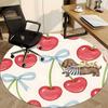 1pc Cherry Dogs Office Round Rug, Non-slip, Soft and Durable Office Rug for Interior Decoration, Perfect for Office, Beautiful Decoration yy260312010