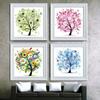 1pcolorful Four Seasons Tree Counted Cross Stitch Kit Embroidery Package Spring Summer Autumn Winter Living Room Home Decorative
